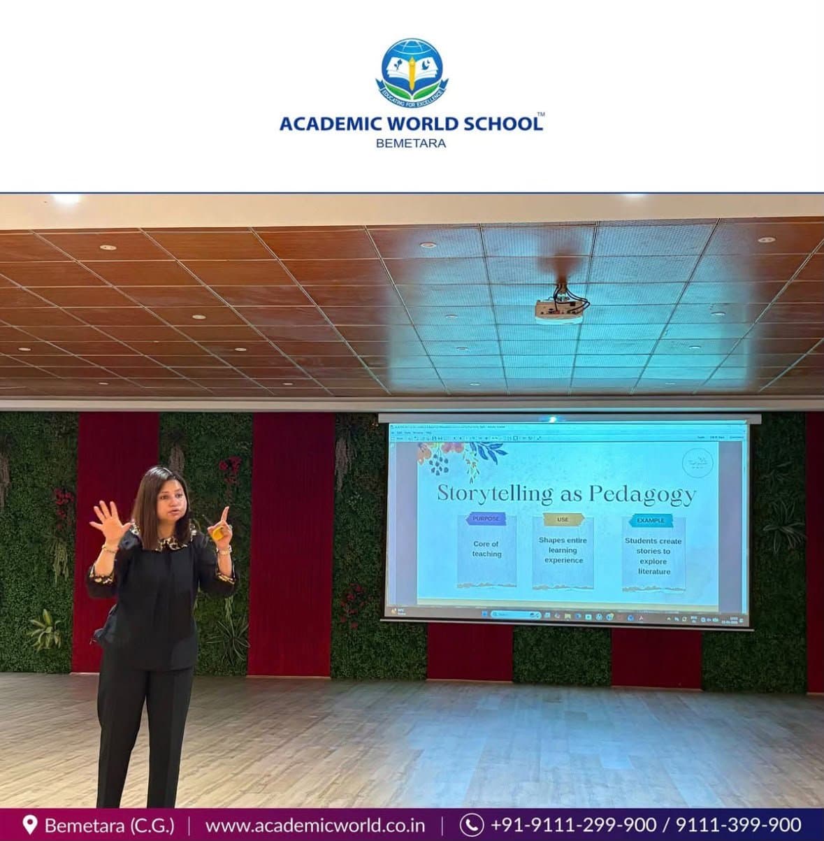 Presenting Storytelling as Pedagogy at Academic World School Bemetara