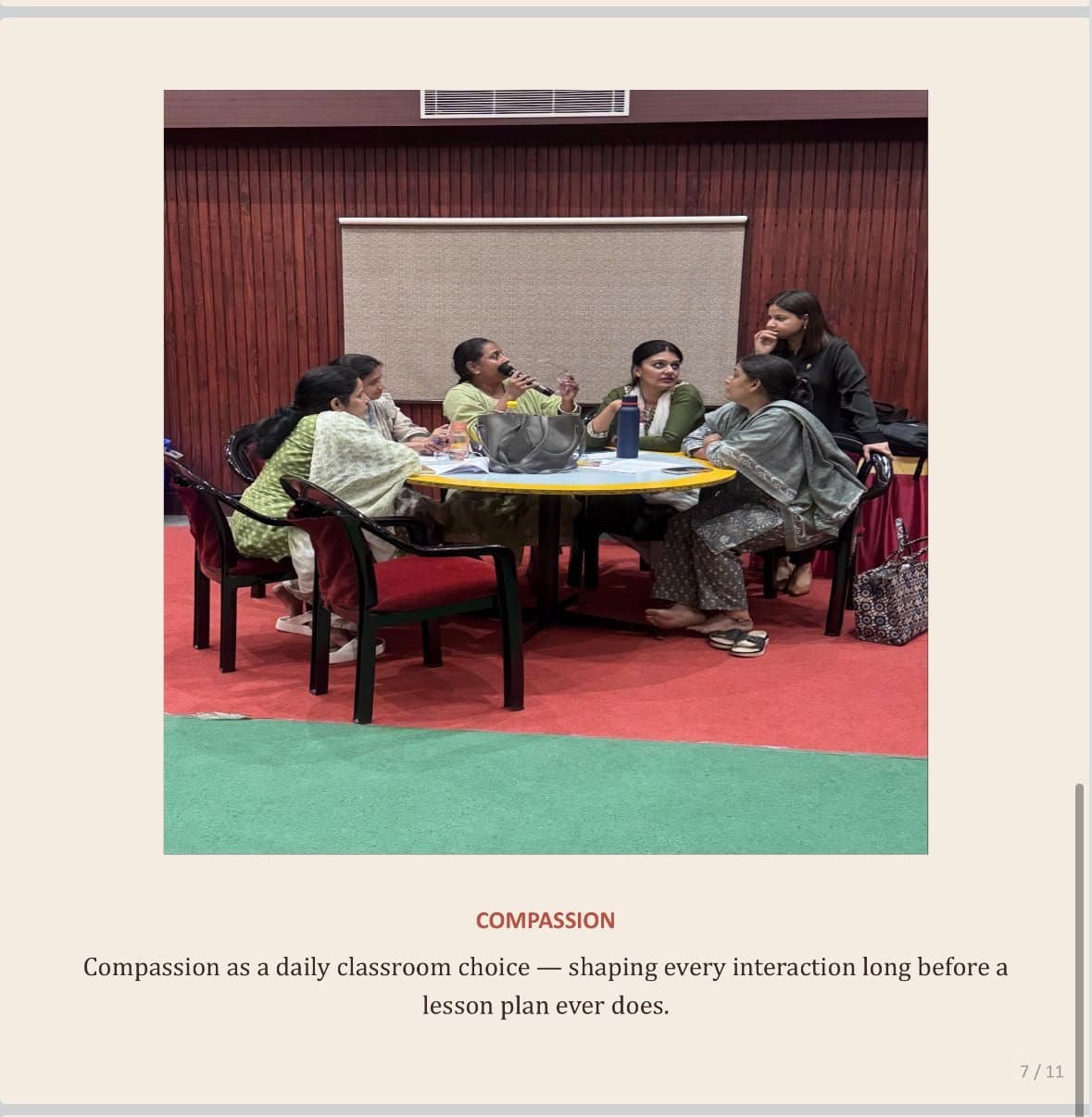 Educator circle on compassion during the Narrative as Power programme