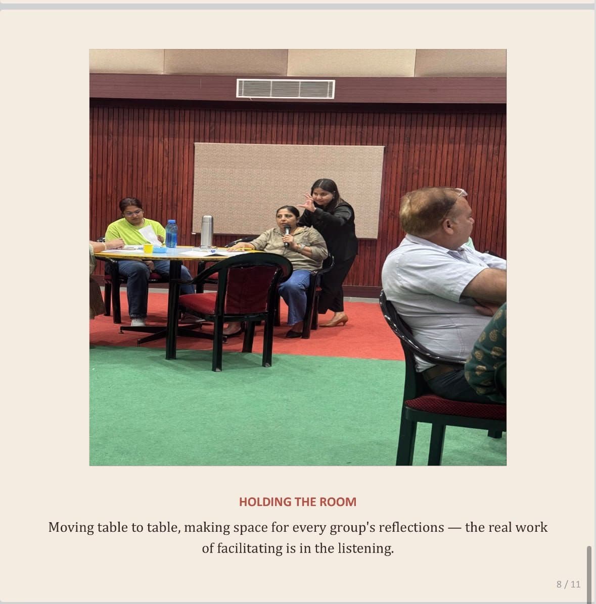 Facilitating table-to-table reflections during the Narrative as Power programme