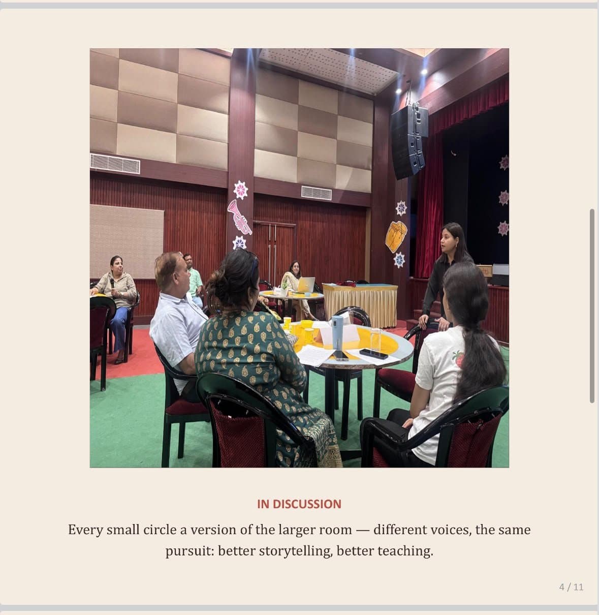 Small-group storytelling circles during the educator development programme
